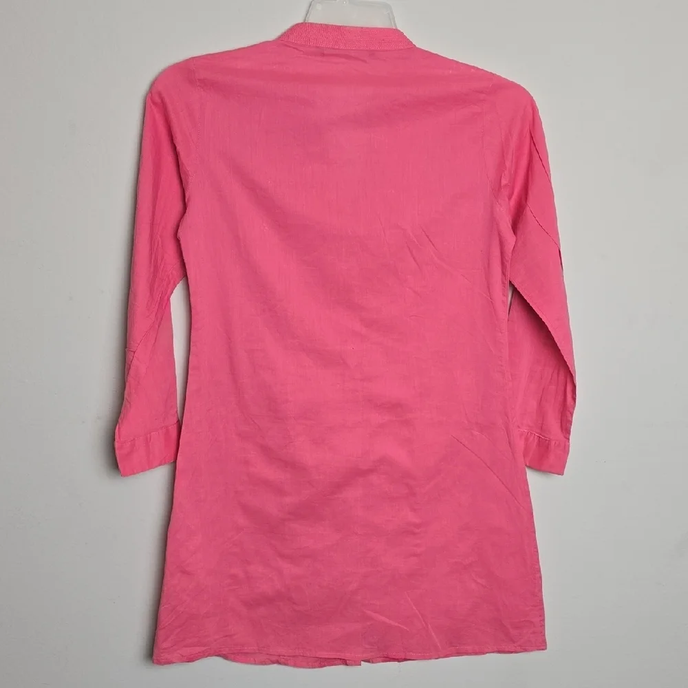 Women Zara Pink Button-Up Tunic Top - Picture 8 of 15